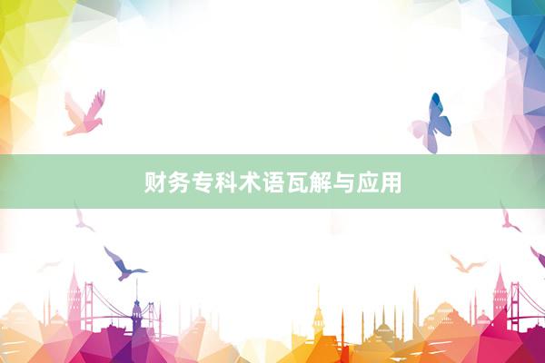 财务专科术语瓦解与应用